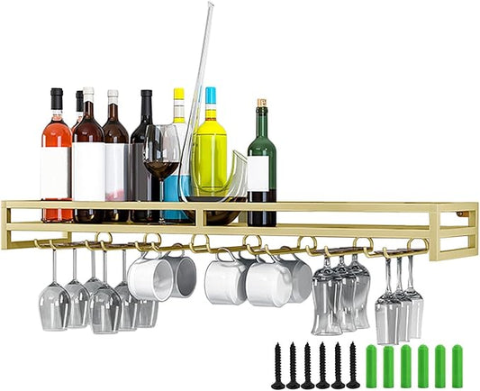 Wall-Mounted Wine Glass Rack 🍷✨ – Space-Saving Stemware Organizer for Kitchen & Bar