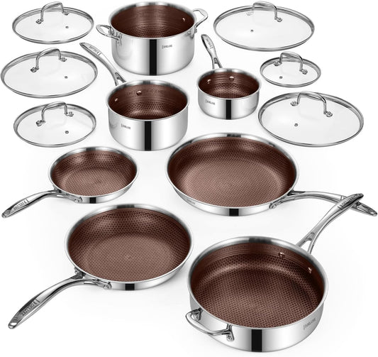 13-Piece Nonstick Cookware Set 🍳✨ – Induction Compatible Pots & Pans for Everyday Cooking